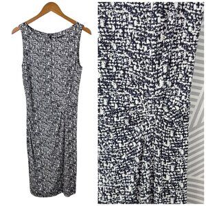 Ann Taylor Sheath Dress Size 4 Ruched Waist Event Stretch Geometric Career